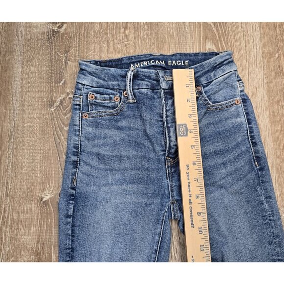 American Eagle Womens Super Hi-Rise Jegging Jeans Size 0 Regular Blue - Picture 7 of 7